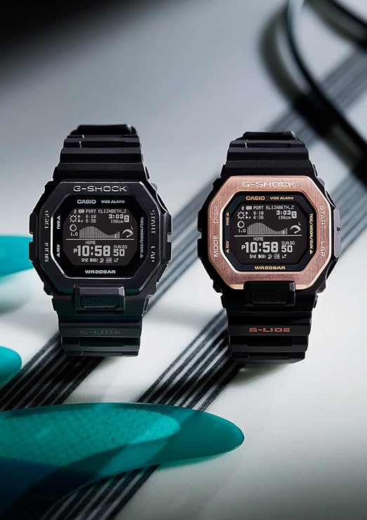 CASIO G-SHOCK G-LIDE DIGITAL BLACK & PINK GOLD MEN WATCH GBX-100NS-4JF