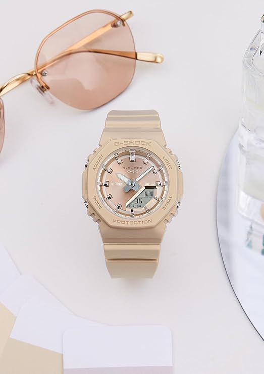 CASIO G-SHOCK LIMITED MODEL ANALOG DIGITAL BEIGE LADIES WATCH GMA-P2100ST-9AJF