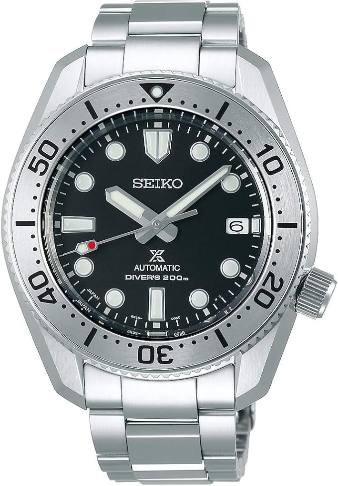 SEIKO PROSPEX DIVER SCUBA 1968 MECHANICAL AUTOMATIC SILVER & BLACK MEN WATCH SBDC125