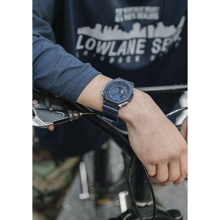 ROOK JAPAN:CASIO G-SHOCK METAL COVERED ANALOG DIGITAL DIAL ALL NAVY BLUE MEN WATCH GM-2100N-2AJF,JDM Watch,Casio G-Shock