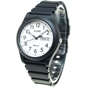 ROOK JAPAN:ALBA SPORTS ANALOG BLACK RUBBER STRAP WHITE DIAL MEN WATCH AQPJ410,Fashion Watch,ALBA