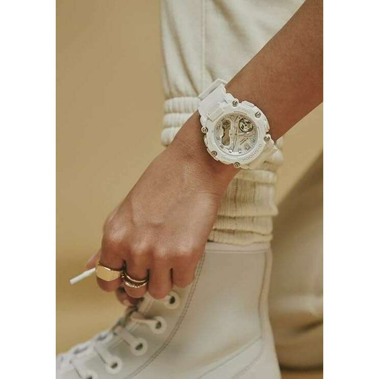 ROOK JAPAN:CASIO G-SHOCK MID-SIZE MODEL WHITE ANALOG DIGITAL LADIES WATCH GMA-S2200M-7AJF,JDM Watch,Casio G-Shock