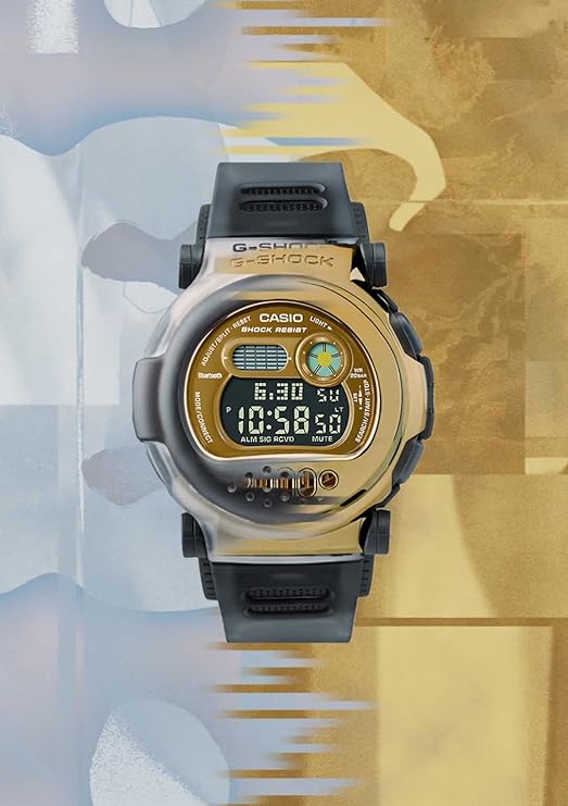 CASIO G-SHOCK BLUETOOTH INTERCHANGEABLE BEZEL GREY & GOLD MEN WATCH G-B001MVB-8JR