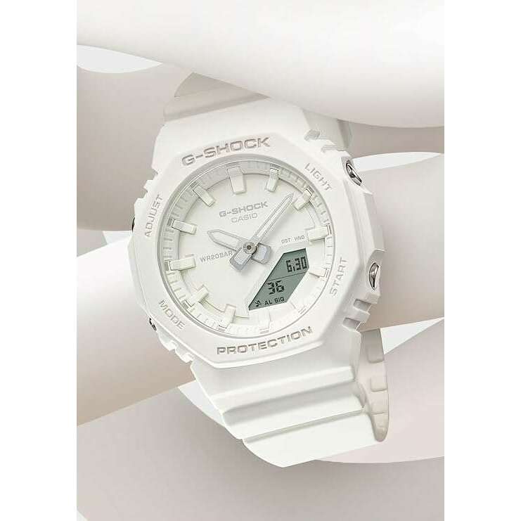 ROOK JAPAN:CASIO G-SHOCK MID-SIZE MODEL ANALOG DIGITAL DIAL ALL WHITE LADIES WATCH GMA-P2100-7AJF,JDM Watch,Casio G-Shock