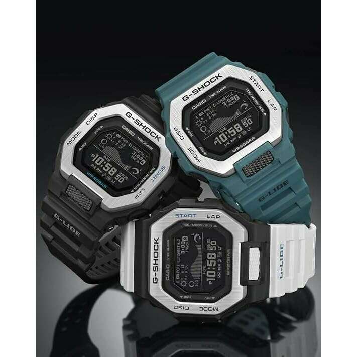 ROOK JAPAN:CASIO G-SHOCK G-LIDE WHITE RESIN STRAP BLACK DIGITAL DIAL MEN WATCH GBX-100-7JF,JDM Watch,Casio G-Shock