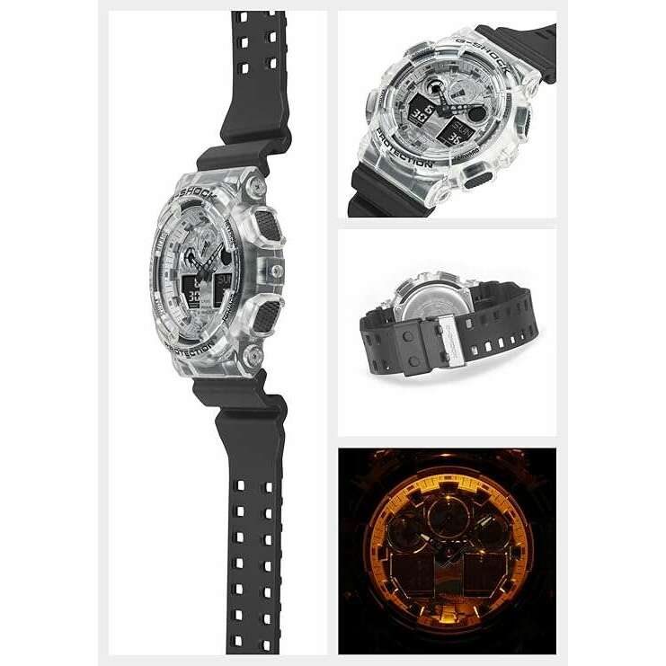 ROOK JAPAN:CASIO G-SHOCK CAMOUFLAGE SKELETON SERIES BLACK ANALOG DIGITAL MEN WATCH GA-100SKC-1AJF,JDM Watch,Casio G-Shock