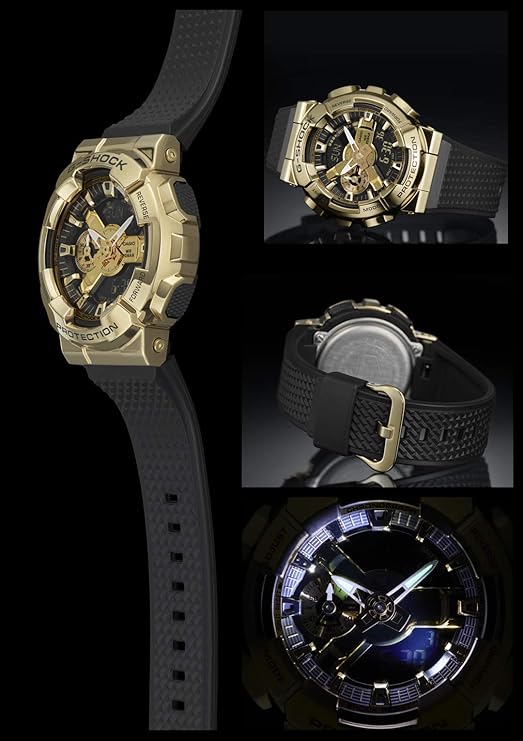 CASIO G-SHOCK METAL COVERED ANALOG DIGITAL BLACK & GOLD MEN WATCH GM-110G-1A9JF