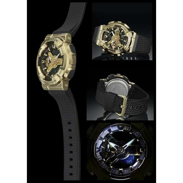 ROOK JAPAN:CASIO G-SHOCK METAL COVERED ANALOG DIGITAL BLACK & GOLD MEN WATCH GM-110G-1A9JF,JDM Watch,Casio G-Shock