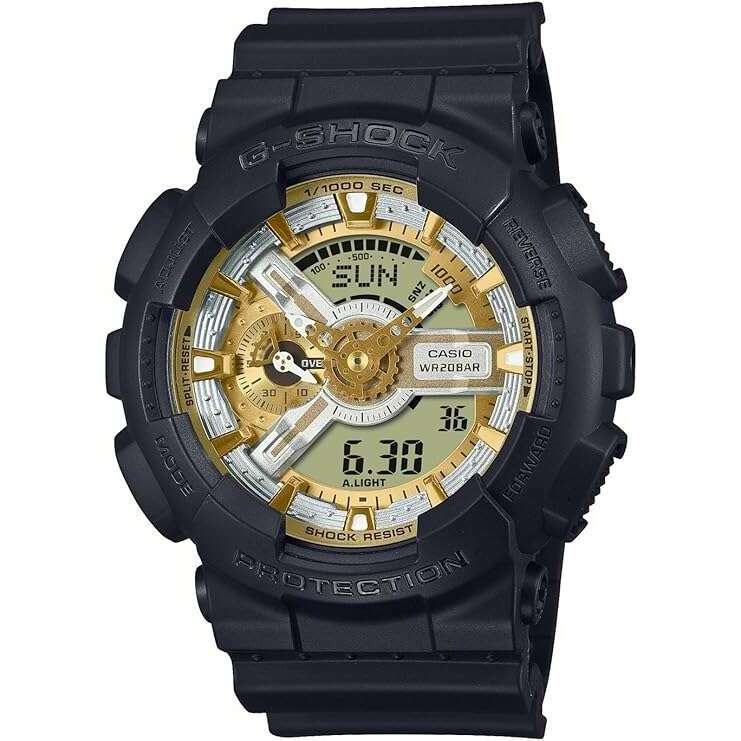 ROOK JAPAN:CASIO G-SHOCK METALLIC COLOR DIAL SERIES BLACK, SILVER & GOLD MEN WATCH GA-110CD-1A9JF,JDM Watch,Casio G-Shock