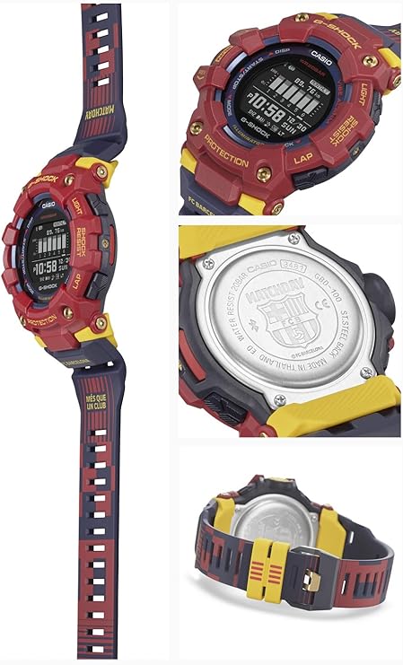 CASIO G-SHOCK G-SQUAD FC BARCELONA MATCHDAY COLLABORATION MEN WATCH GBD-100BAR-4JR