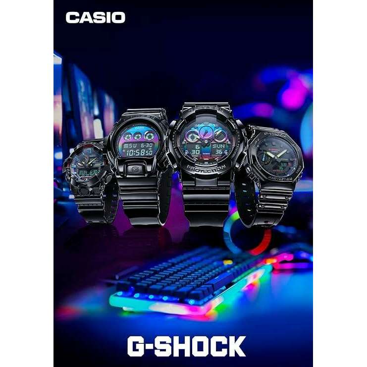 ROOK JAPAN:CASIO G-SHOCK VIRTUAL RAINBOW : GAMER'S RGB SERIES BLACK MEN WATCH GA-2100RGB-1AJF,JDM Watch,Casio G-Shock