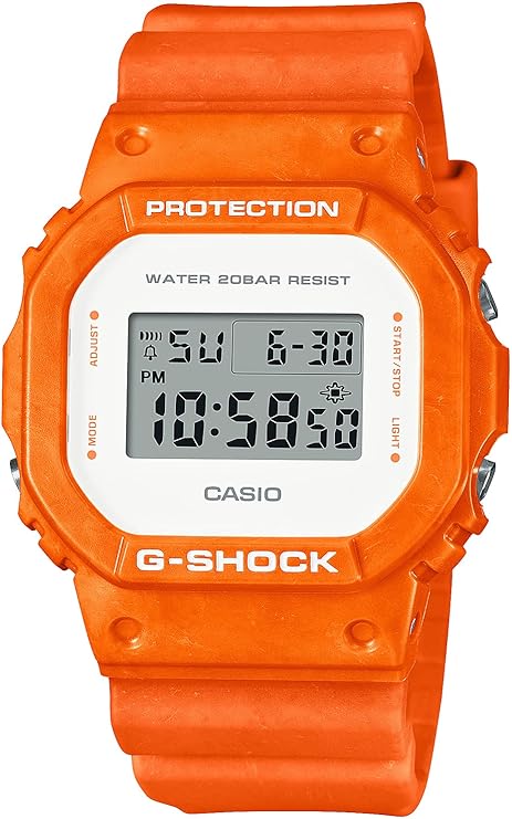 CASIO G-SHOCK DAY-DATE ORANGE & WHITE DIGITAL MEN WATCH DW-5600WS-4JF