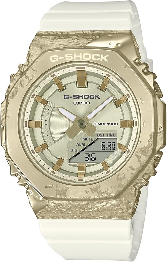 CASIO G-SHOCK 40TH ANNIVERSARY ADVENTURER'S STONE WHITE & GOLD LADIES WATCH GM-S2140GEM-9AJR