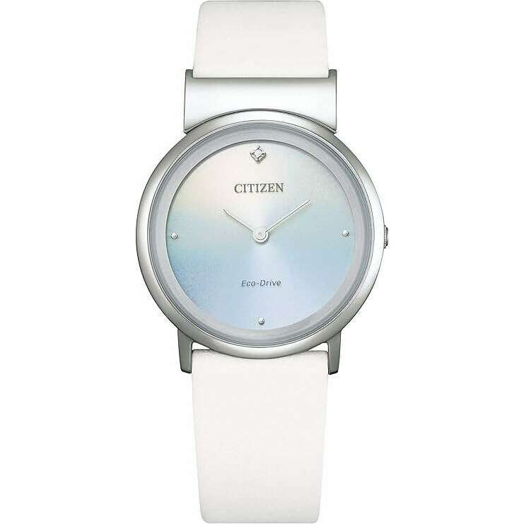 CITIZEN L AMBILUNA ECO-DRIVE WHITE RESIN STRAP BLUE DIAL LADIES WATCH -  ROOK JAPAN