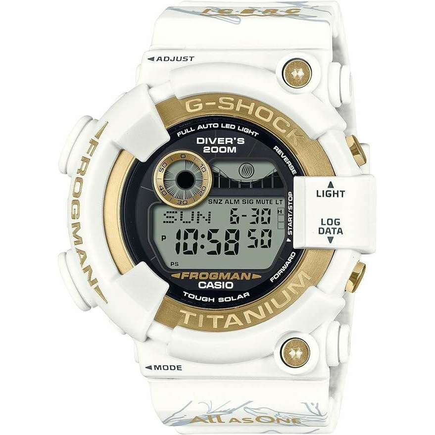 ROOK JAPAN:CASIO G-SHOCK FROGMAN LOVE THE SEA AND THE EARTH ICERC JAPAN WHITE & GOLD MEN WATCH GW-8201K-7JR,JDM Watch,Casio G-Shock