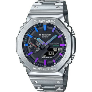 ROOK JAPAN:CASIO G-SHOCK FULL METAL ANALOG DIGITAL DIAL SILVER & PURPLE BLUE MEN WATCH GM-B2100PC-1AJF,JDM Watch,Casio G-Shock