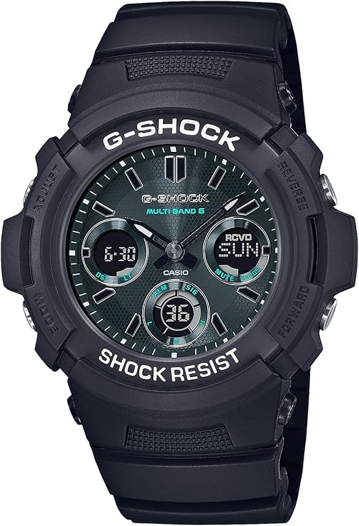 CASIO G-SHOCK BLACK AND GREEN SERIES RADIO SOLAR MEN WATCH AWG-M100SMG-1AJF