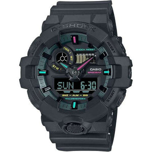 ROOK JAPAN:CASIO G-SHOCK MULTI FLUORESCENT COLOR SERIES BLACK RESIN STRAP MEN WATCH GA-700MF-1AJF,JDM Watch,Casio G-Shock