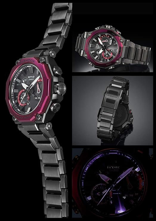 CASIO G-SHOCK MT-G BLUETOOTH RADIO SOLAR DUAL CORE GUARD GREY & RED MEN WATCH MTG-B2000BD-1A4JF