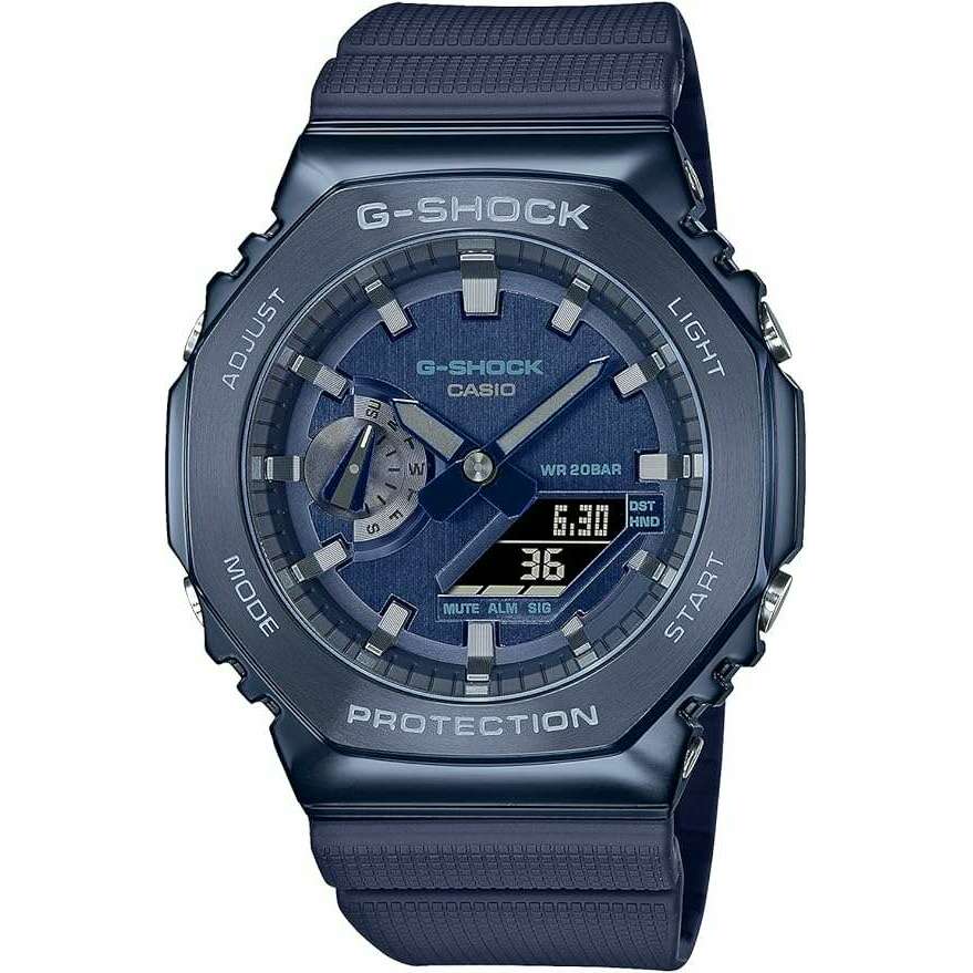 ROOK JAPAN:CASIO G-SHOCK METAL COVERED ANALOG DIGITAL DIAL ALL NAVY BLUE MEN WATCH GM-2100N-2AJF,JDM Watch,Casio G-Shock