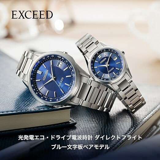 ROOK JAPAN:CITIZEN EXCEED RADIO CONTROLLED SOLAR SILVER STRAP BLUE DIAL MEN WATCH CB1110-61L,JDM Watch,Citizen Exceed