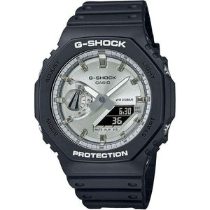 ROOK JAPAN:CASIO G-SHOCK DAY-DATE BLACK RUBBER STRAP SILVER DIAL MEN WATCH GA-2100SB-1AJF,JDM Watch,Casio G-Shock