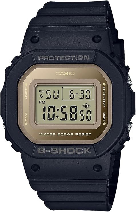 CASIO G-SHOCK MID-SIZE MODEL BLACK & GOLD DIGITAL UNISEX WATCH GMD-S5600-1JF