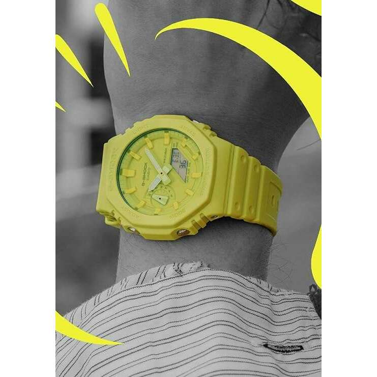 ROOK JAPAN:CASIO G-SHOCK TONE ON TONE SERIES ANALOG DIGITAL DIAL VOLT YELLOW MEN WATCH GA-2100-9A9JF,JDM Watch,Casio G-Shock