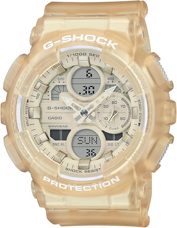 CASIO G-SHOCK MID-SIZE MODEL BEIGE YELLOW ANALOG DIGITAL LADIES WATCH GMA-S140NC-7AJF