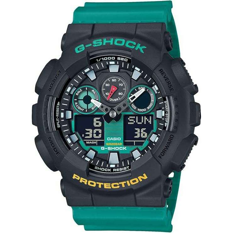 ROOK JAPAN:CASIO G-SHOCK WEB-EXCLUSIVE MODEL MIX TAPE SERIES GREEN MEN WATCH GA-100MT-1A3JF,JDM Watch,Casio G-Shock