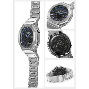 ROOK JAPAN:CASIO G-SHOCK FULL METAL ANALOG DIGITAL DIAL SILVER & PURPLE BLUE MEN WATCH GM-B2100PC-1AJF,JDM Watch,Casio G-Shock