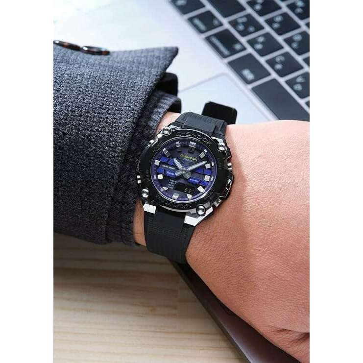 ROOK JAPAN:CASIO G-SHOCK G-STEEL BLUETOOTH SOLAR BLACK & NAVY BLUE MEN WATCH GST-B600A-1A6JF,JDM Watch,Casio G-Shock