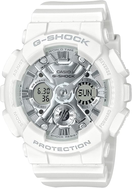 CASIO G-SHOCK DAY-DATE WHITE ANALOG DIGITAL LADIES WATCH GMA-S120VA-7AJF