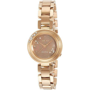 ROOK JAPAN:CITIZEN L ECO-DRIVE SOLAR ANALOG DIAMONDS GOLD STRAP LADIES WATCH EM0468-82Y,JDM Watch,Citizen L