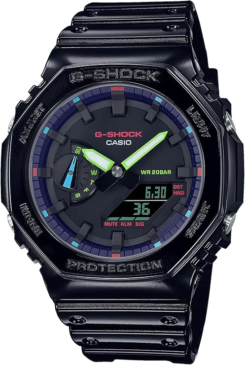 CASIO G-SHOCK VIRTUAL RAINBOW : GAMER'S RGB SERIES BLACK MEN WATCH GA-2100RGB-1AJF