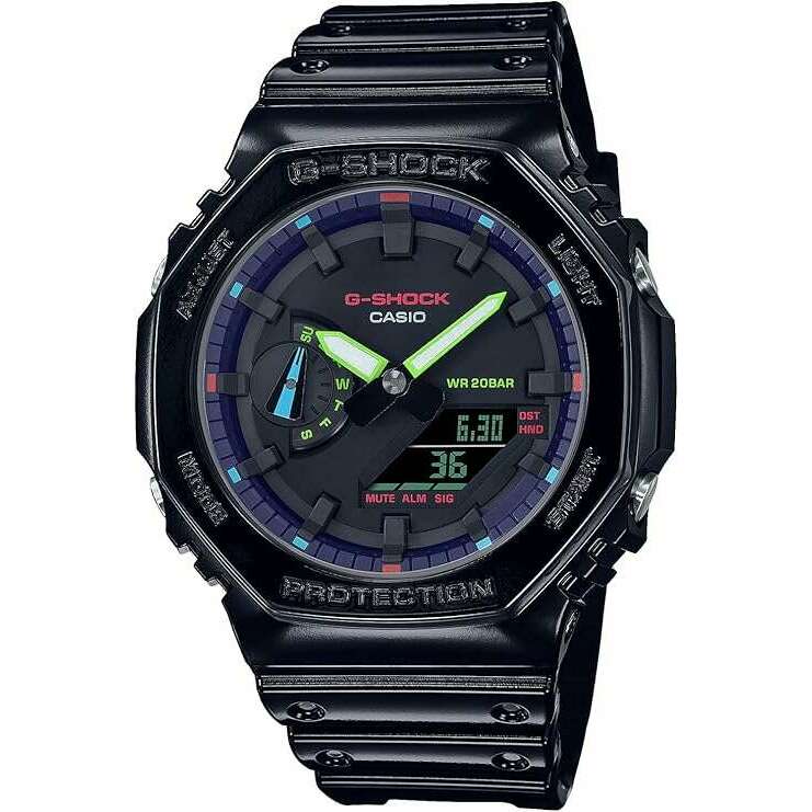 ROOK JAPAN:CASIO G-SHOCK VIRTUAL RAINBOW : GAMER'S RGB SERIES BLACK MEN WATCH GA-2100RGB-1AJF,JDM Watch,Casio G-Shock