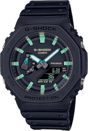 CASIO G-SHOCK TEAL AND BROWN COLOR SERIES ANALOG DIGITAL BLACK MEN WATCH GA-2100RC-1AJF