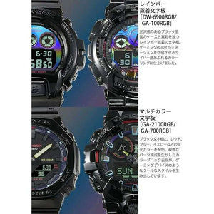 ROOK JAPAN:CASIO G-SHOCK VIRTUAL RAINBOW : GAMER'S RGB SERIES BLACK MEN WATCH GA-2100RGB-1AJF,JDM Watch,Casio G-Shock