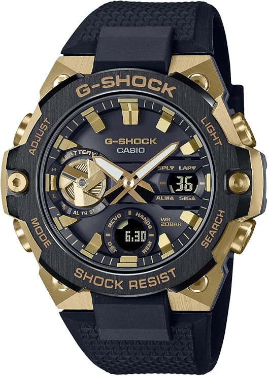 CASIO G-SHOCK G-STEEL BLUETOOTH SOLAR ANALOG DIGITAL BLACK & GOLD MEN WATCH GST-B400GB-1A9JF