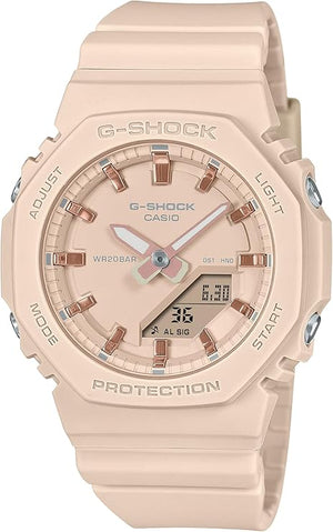 CASIO G-SHOCK BEIGE & PINK GOLD ANALOG DIGITAL LADIES WATCH GMA-P2100M-4AJF