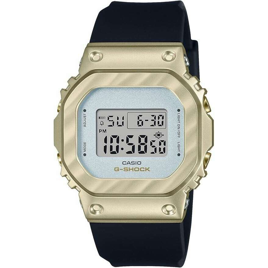 ROOK JAPAN:CASIO G-SHOCK METAL COVERED BLACK & LIGHT YELLOW GOLD DIGITAL LADIES WATCH GM-S5600BC-1JF,JDM Watch,Casio G-Shock