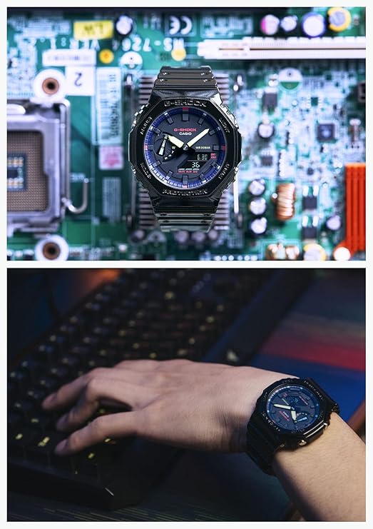 CASIO G-SHOCK VIRTUAL RAINBOW : GAMER'S RGB SERIES BLACK MEN WATCH GA-2100RGB-1AJF