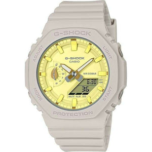 ROOK JAPAN:CASIO G-SHOCK MID-SIZE MODEL ANALOG DIGITAL BEIGE & YELLOW LADIES WATCH GMA-S2100NC-4AJF,JDM Watch,Casio G-Shock