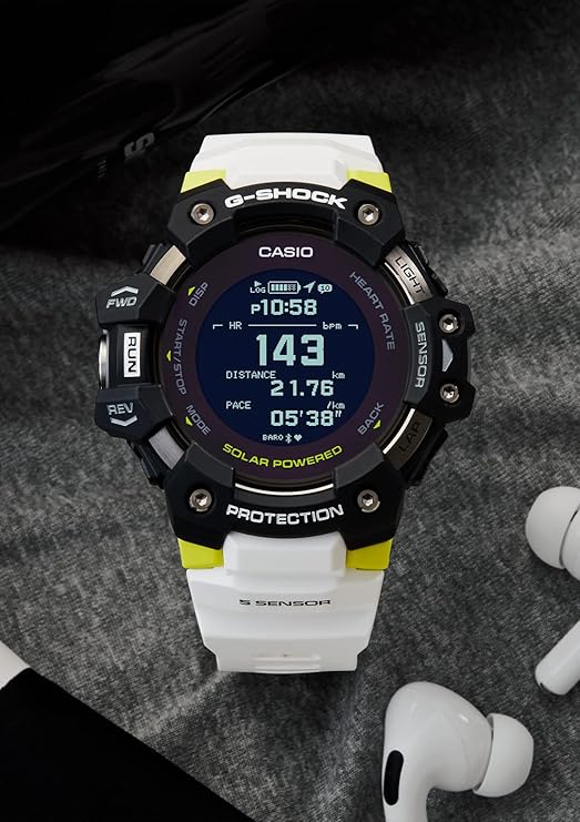 CASIO G-SHOCK G-SQUAD WHITE STRAP DIGITAL MEN WATCH GBD-H1000-1A7JR