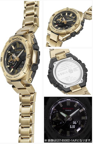 CASIO G-SHOCK G-STEEL BLUETOOTH SOLAR ANALOG DIGITAL GOLD MEN WATCH GST-B500GD-9AJF