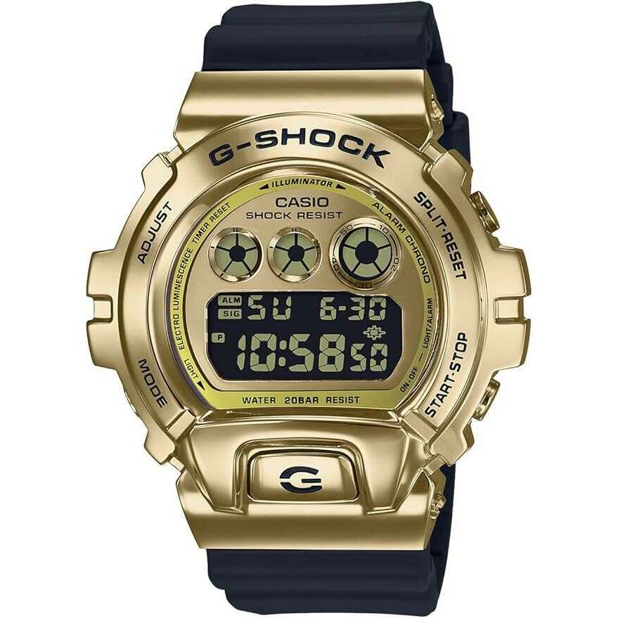 ROOK JAPAN:CASIO G-SHOCK METAL COVERED DIGITAL BLACK & GOLD MEN WATCH GM-6900G-9JF,JDM Watch,Casio G-Shock