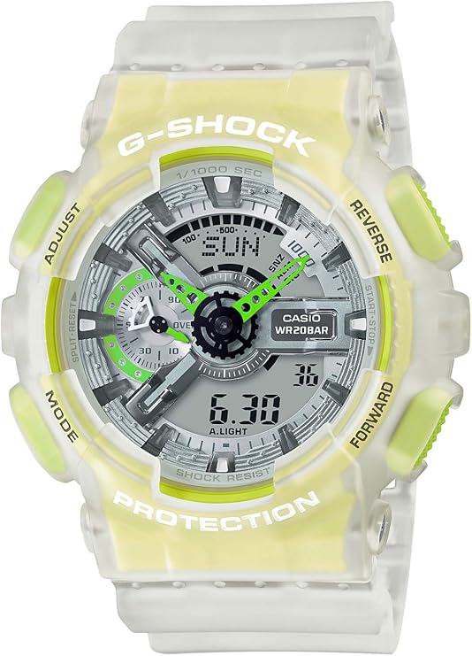 CASIO G-SHOCK COLOR SKELETON SERIES ANALOG DIGITAL CLEAR & YELLOW MEN WATCH GA-110LS-7AJF