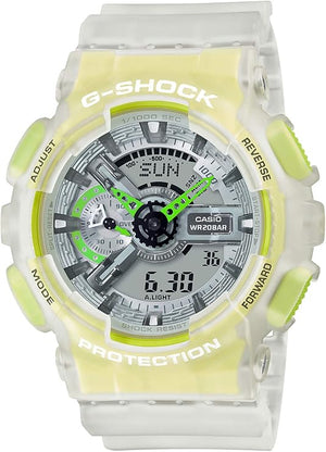 CASIO G-SHOCK COLOR SKELETON SERIES ANALOG DIGITAL CLEAR & YELLOW MEN WATCH GA-110LS-7AJF