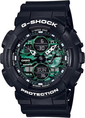 CASIO G-SHOCK BLACK AND GREEN SERIES ANALOG DIGITAL MEN WATCH GA-140MG-1AJF