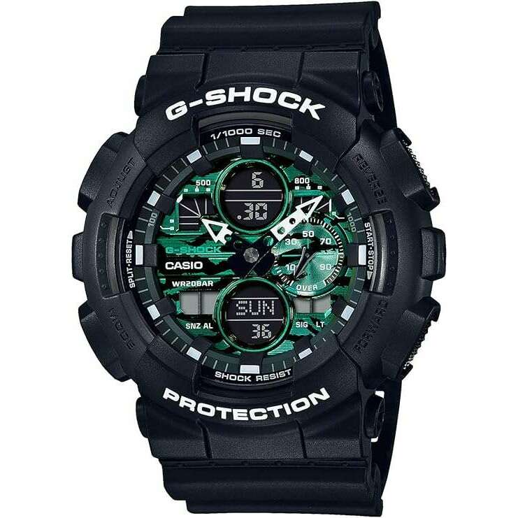 ROOK JAPAN:CASIO G-SHOCK BLACK AND GREEN SERIES ANALOG DIGITAL MEN WATCH GA-140MG-1AJF,JDM Watch,Casio G-Shock